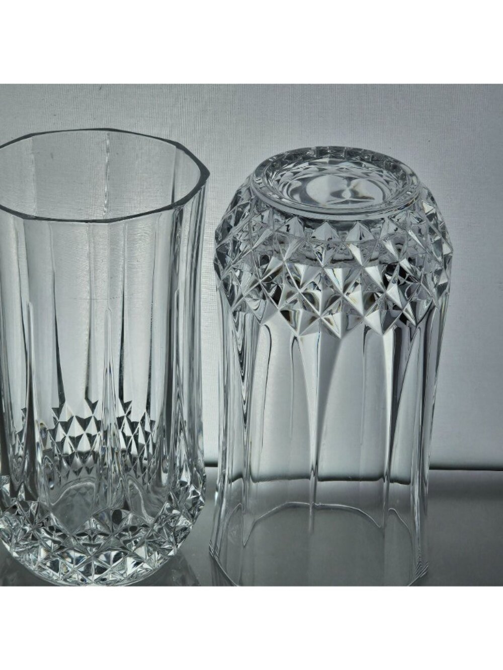 2 Cristal d'Arques Longchamp Tumbler 5.25" Ice tea glasses vtg fine cut crystal - Picture 3 of 9